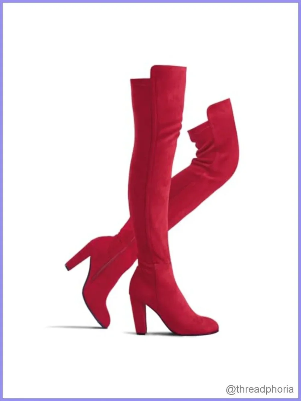 Faux Suede Chunky Heel Stretch Over the Knee Thigh High Boots